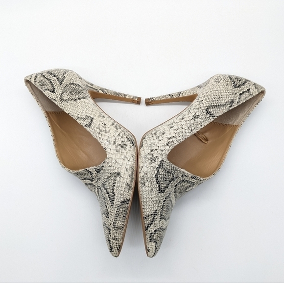 Express black & off white snake print open side stiletto heel 10 - Picture 5 of 10